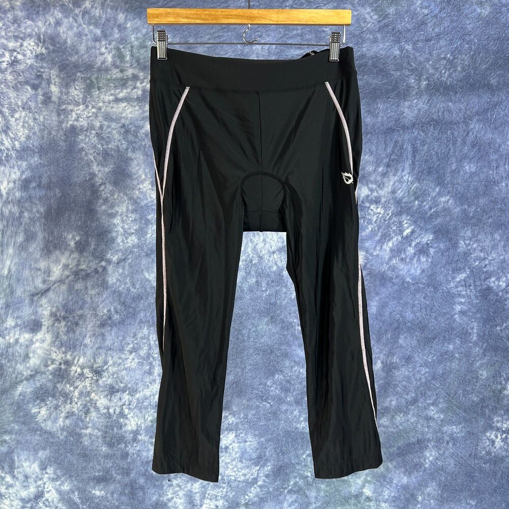 BALEAF Women's 3/4 Padded Cycling Capri XL Black UPF 50+ Gel Pad